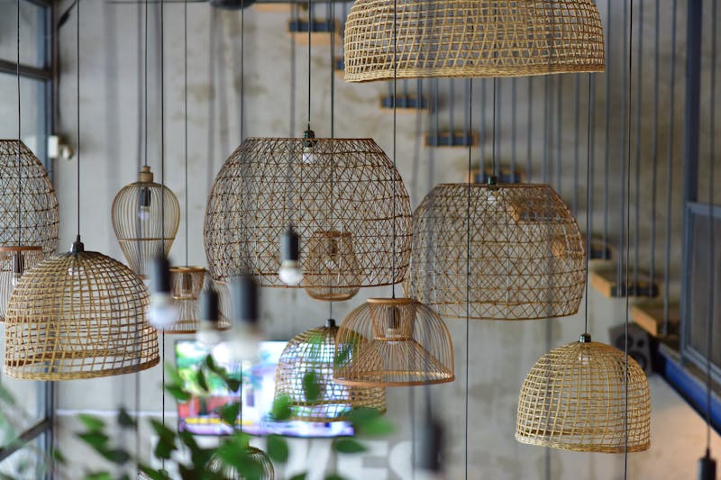 Cozy restaurant interior with warm lighting and comfortable seating